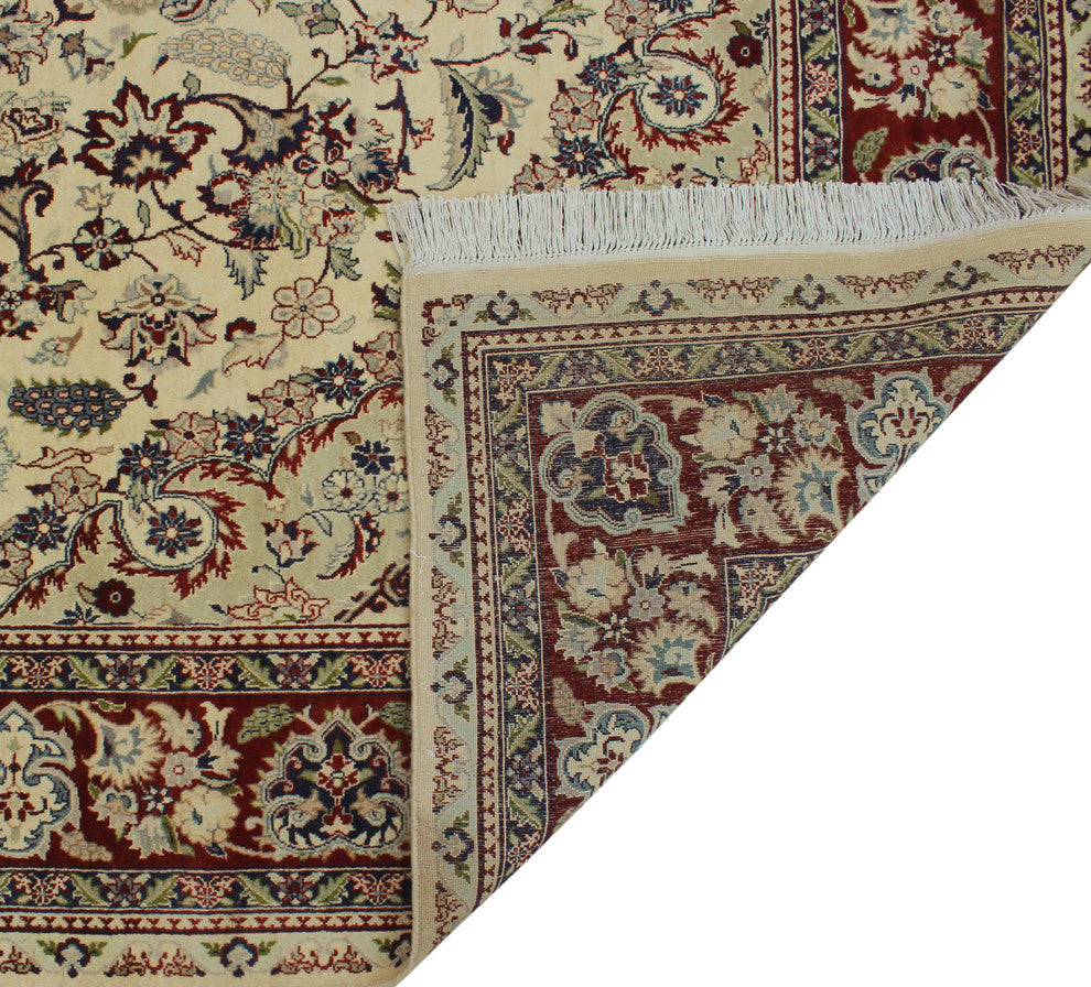 Pak-Persian Tabriz Ivory Rug, 6'1x9'7