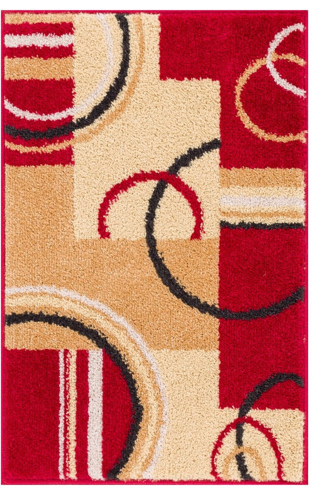 Well Woven Mystic Boombastic Modern Trellis Red 2''x3'' Area Rug
