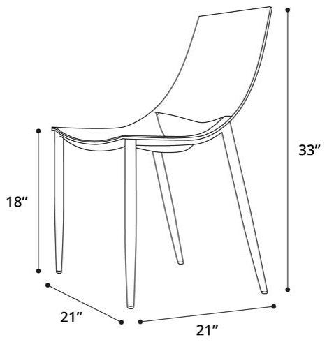 Sloane Dining Chair II, Black Leather and Teak