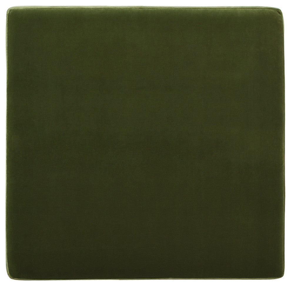 Knox 35" Square Storage Cocktail Ottoman, Olive Green Performance Velvet