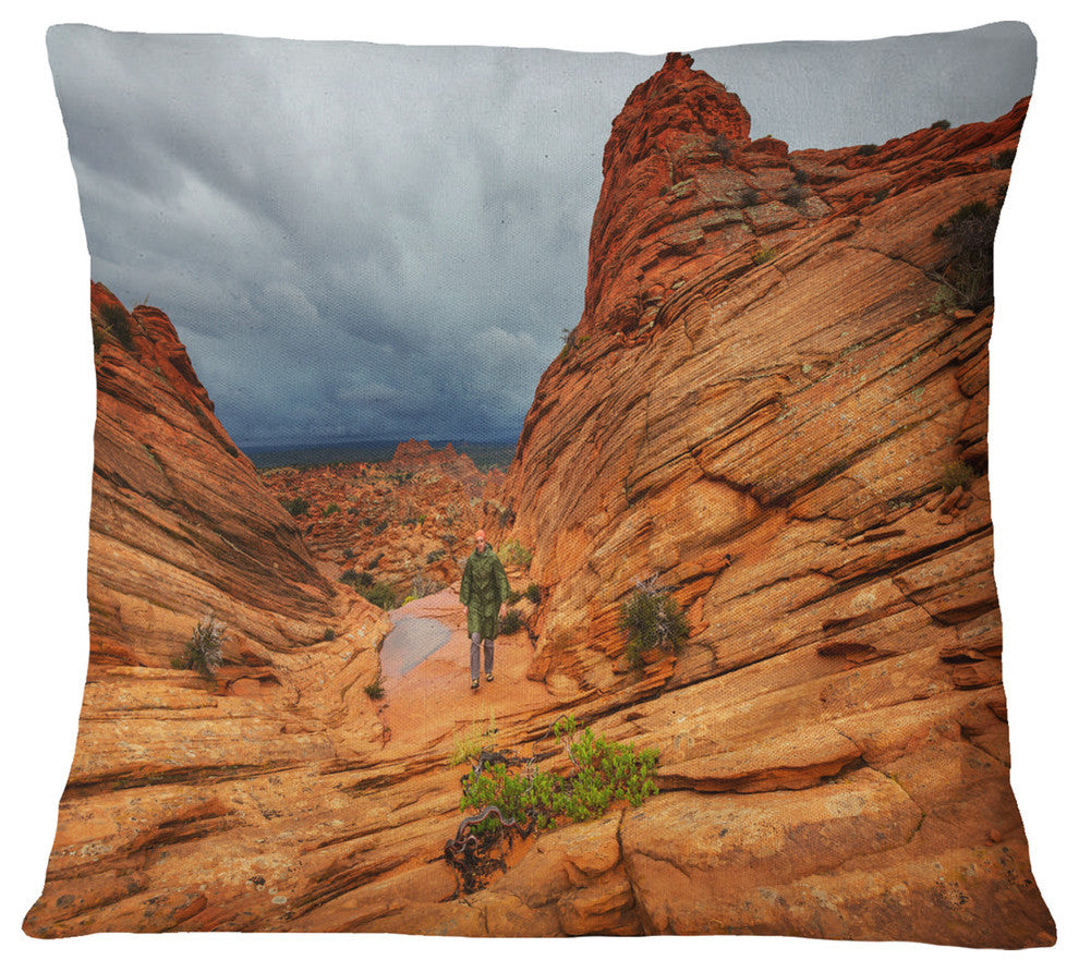 Vermillion Cliffs Wilderness Landscape Printed Throw Pillow, 18"x18"