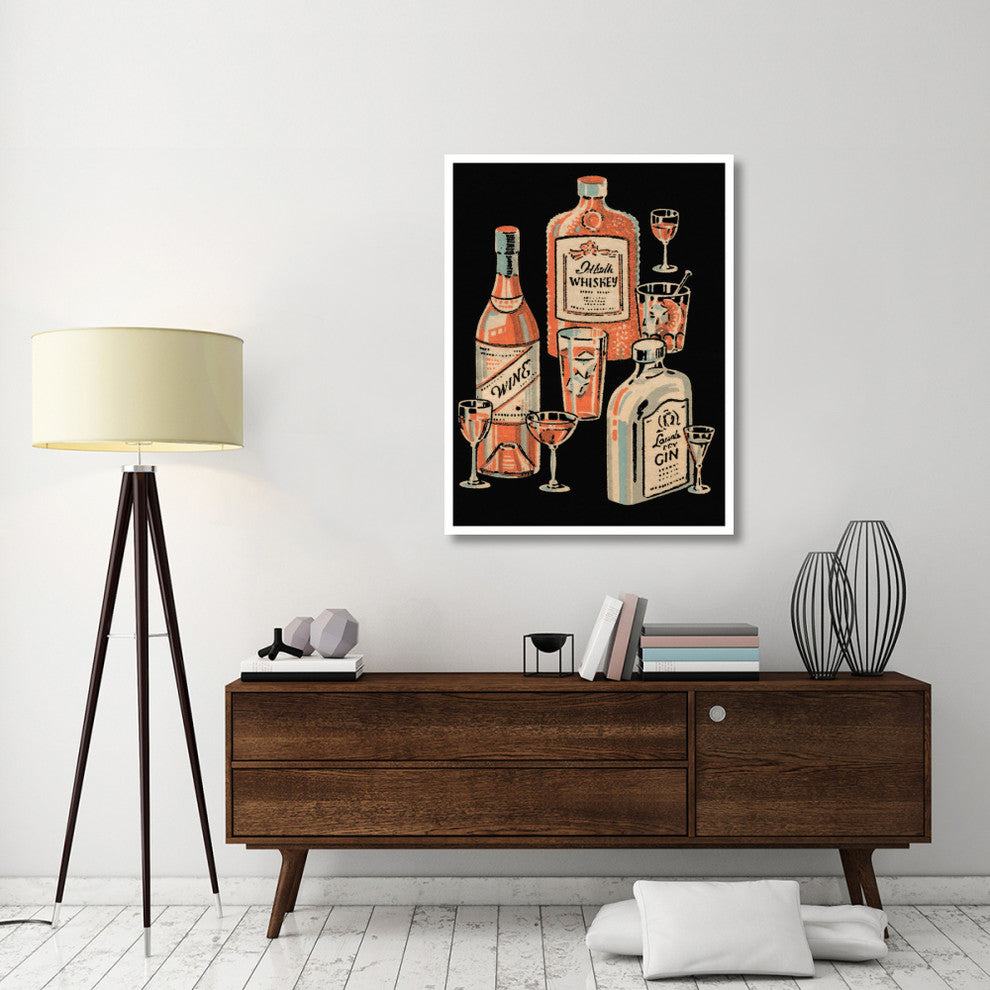 "Whiskey, Wine & Gin" Digital Paper Print by Vintage Booze Labels, 35"x46"