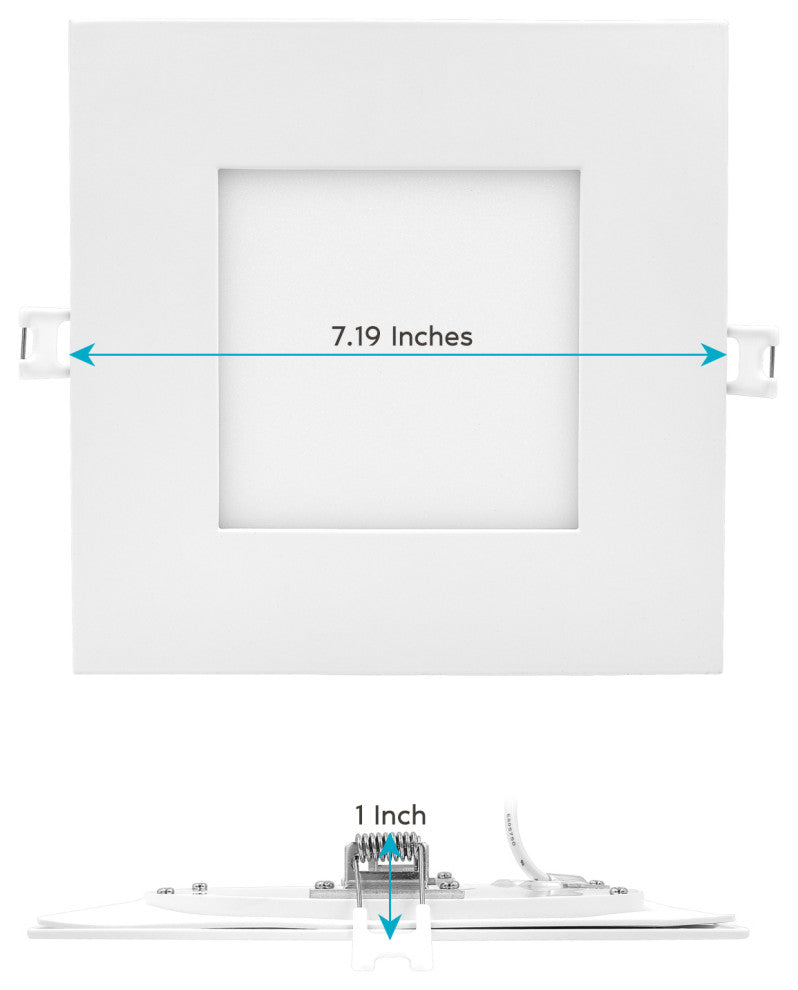 Luxrite 6" Ultra Thin Square LED Recessed Light 5 Color Option 16 Pack