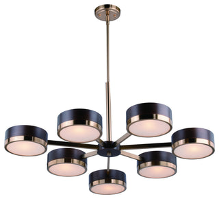 Madison 7 Light Chandelier, Architectural Bronze With Natural Brass