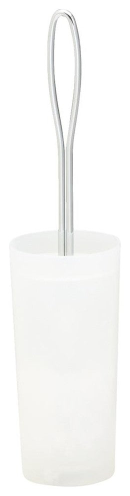 InterDesign 98900 Clear Loop Bowl Brush & Holder with Bright Chrome Handle