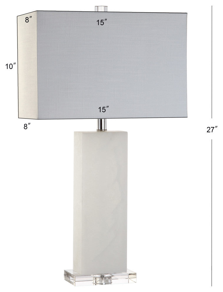 Tiggie 27" Alabaster Table Lamp, Natural and Chrome