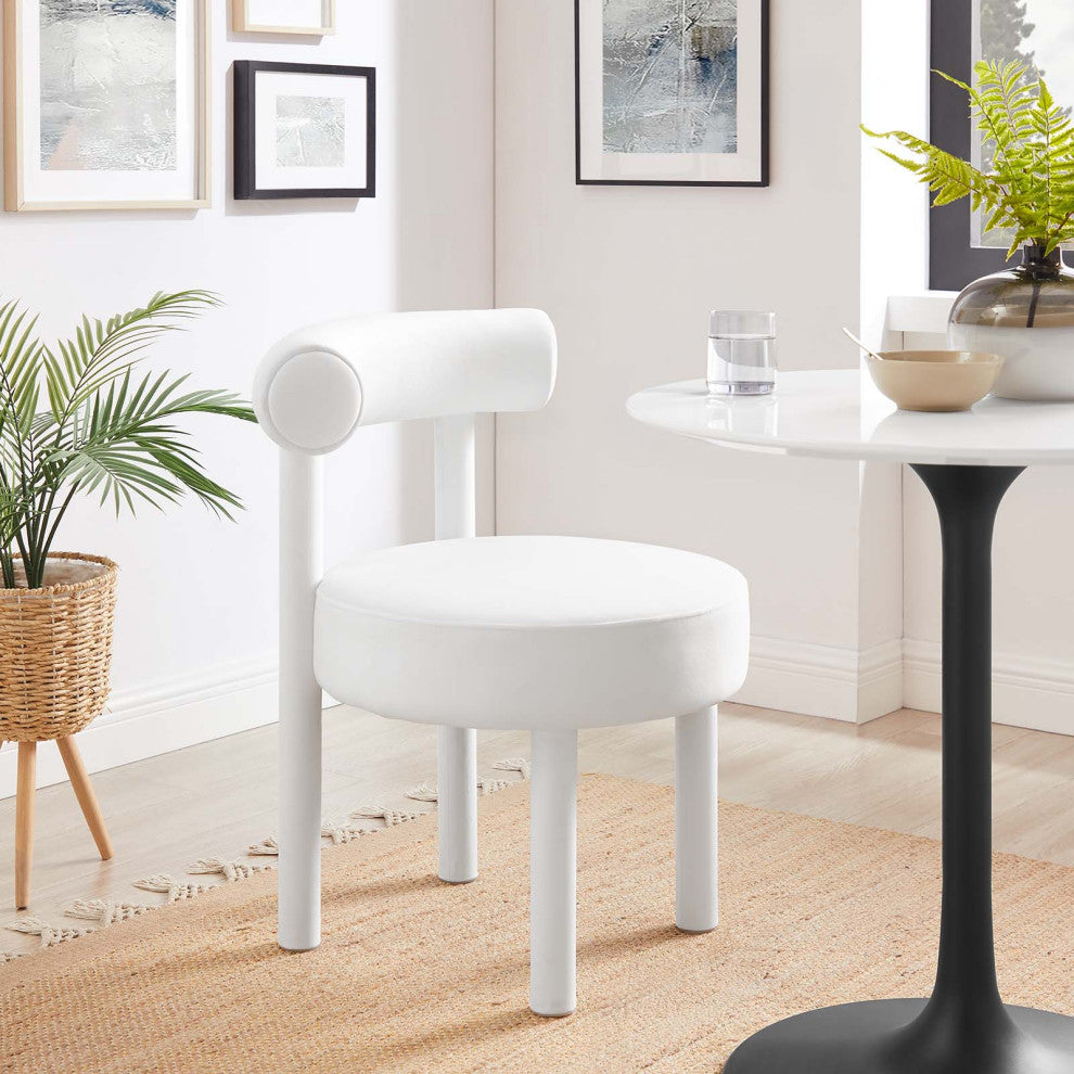 Toulouse Performance Velvet Dining Chair, Set of 2, White