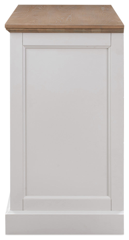Garwain MDF Mid-century Modern Sideboard White, Grey Oak / White