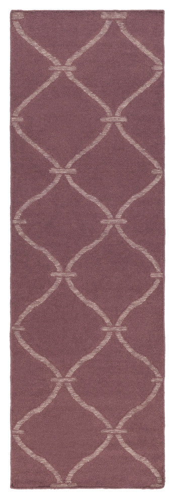 Surya Stallman SLM-1002 2'6"x8' Rug, Eggplant/Ivory