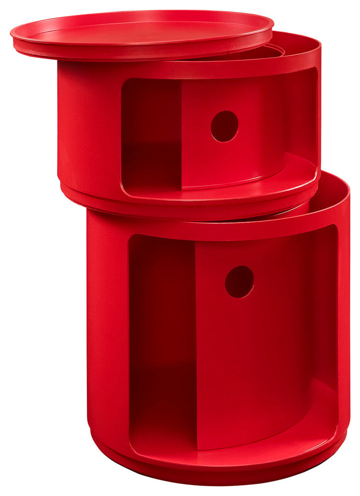 Modern Contemporary Living Room Storage Module Side Table Red