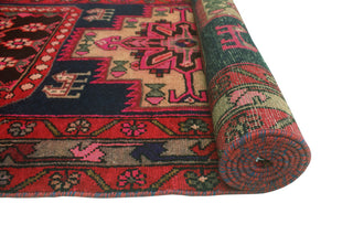 Fine Vintage Distressed Theo Red/Charcoal Runner, 3'5x10'6