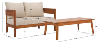 Safavieh Theo Bench And Table, Natural/Taupe