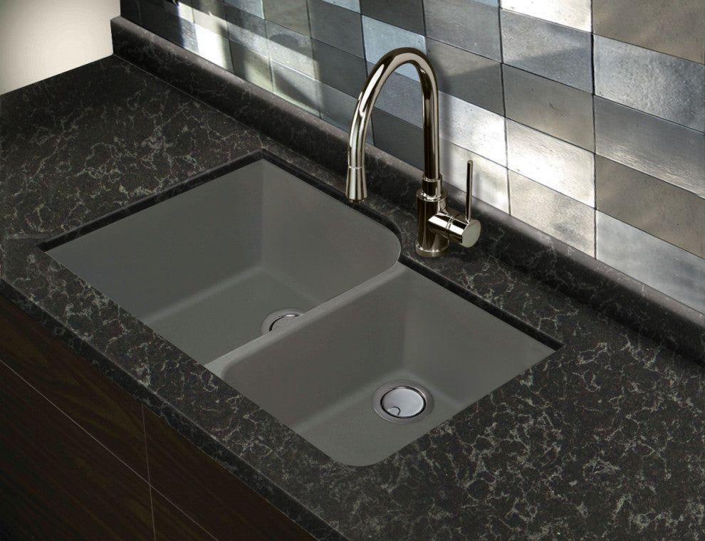 Radius Granite 31-in Undermount Kitchen Sink Kit in Grey