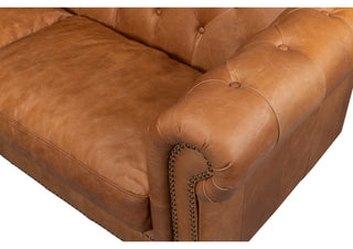 Chesterfield Kingston Sofa Tan Leather 2 Cushions