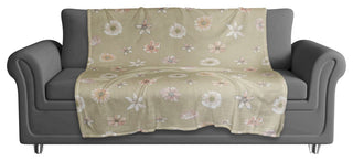 Florals On Tan 50 x 60 Coral Fleece Blanket
