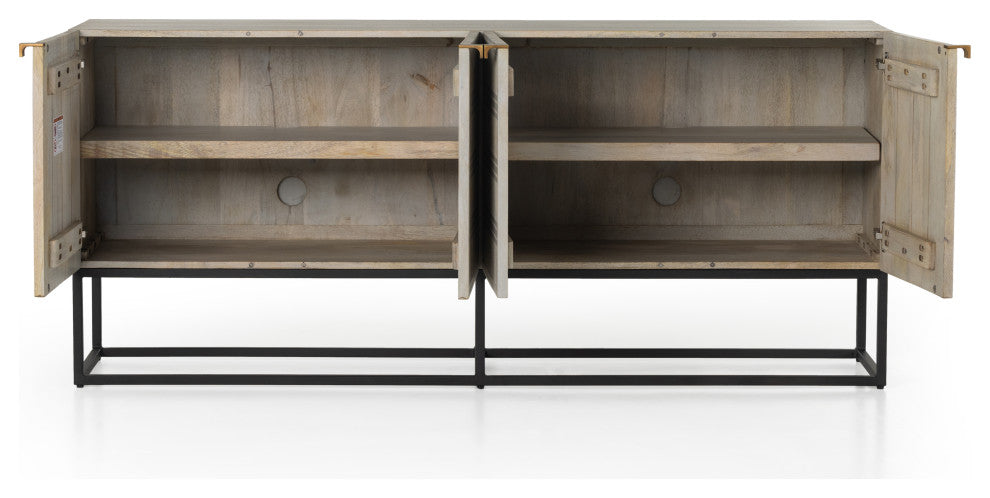 Kelby Sideboard-Light Wash Carved Mango