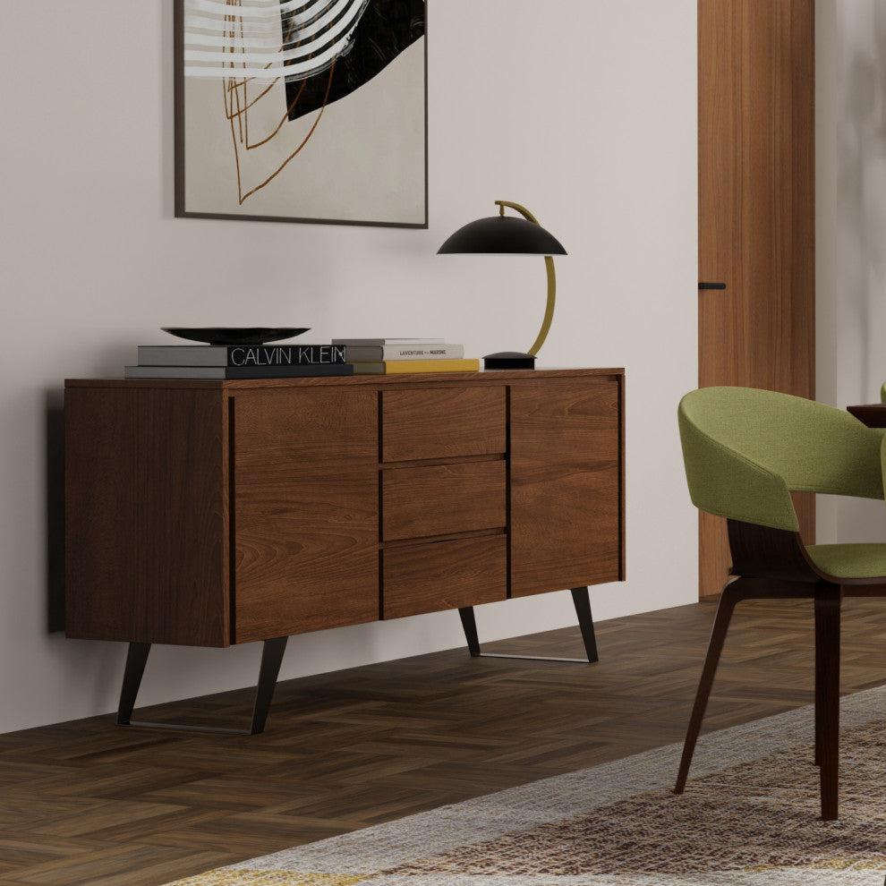 Lowry Sideboard Buffet, Walnut Veneer