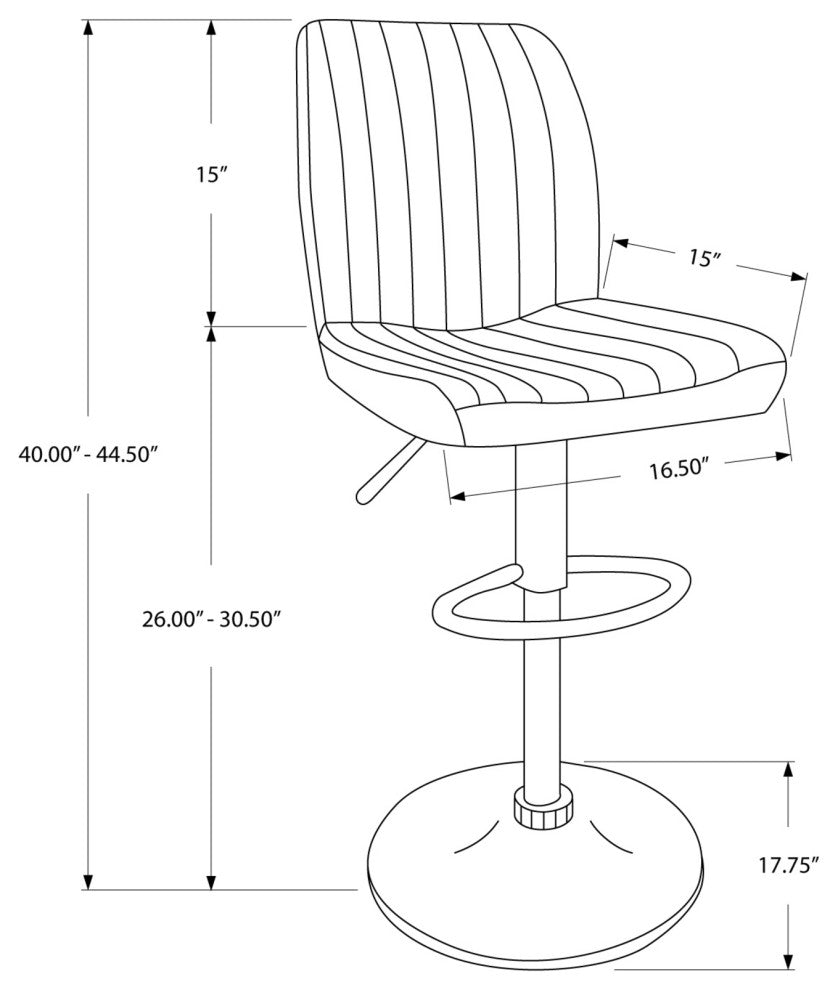 44" x 35.5" x 80" White Foam Metal Leather Look Barstool 2pcs