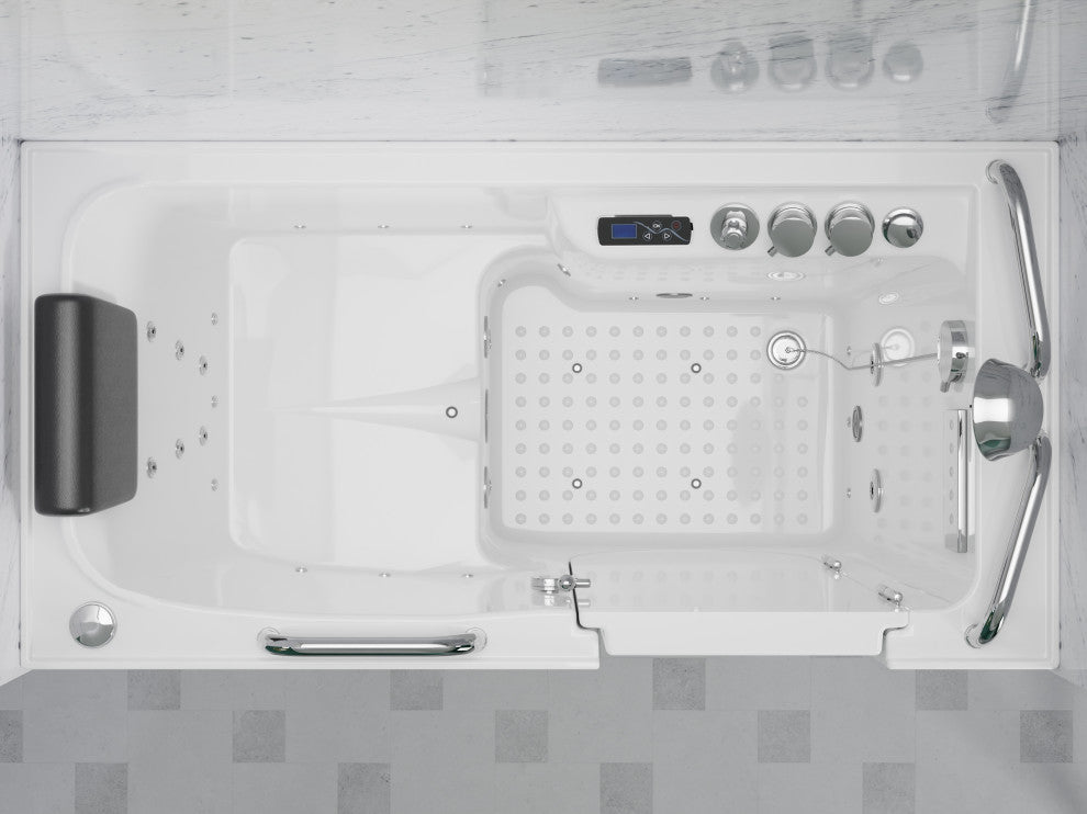 Left Drain Fully Loaded Walk-in Bathtub With Air and Water Jets, 2753 V2 Right Drain