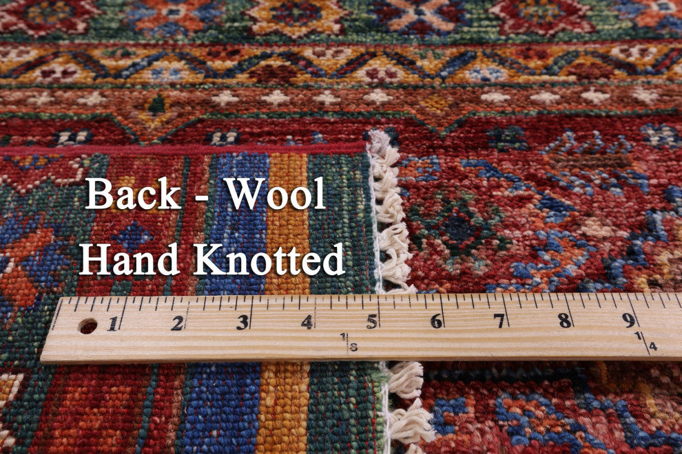 Handmade Khorjin Super Kazak Wool Rug 6' 8" X 9' 10" Q10742