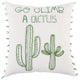 White Green Climb A Cactus Throw Pillow