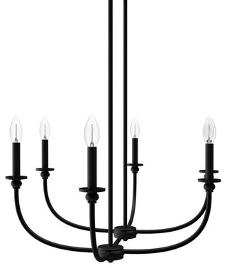 Southcrest Flat Matte Black 6 Light Linear Chandelier Light