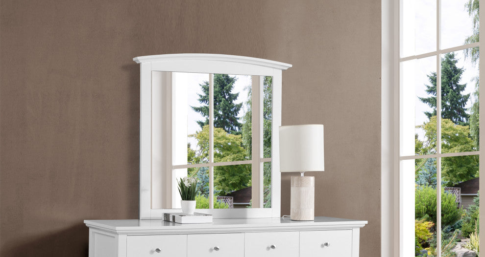Cambria Arched Mirror, White