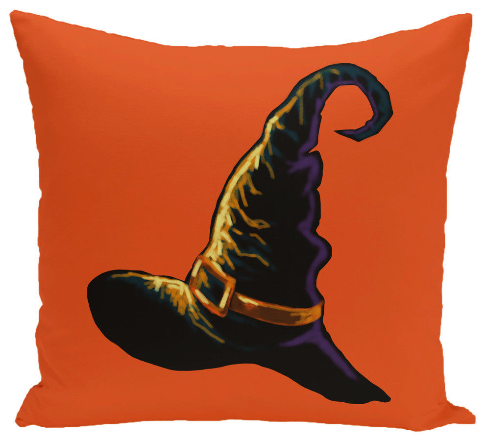 Witchcraft Holiday Print Pillow, Orange, 26"x26"