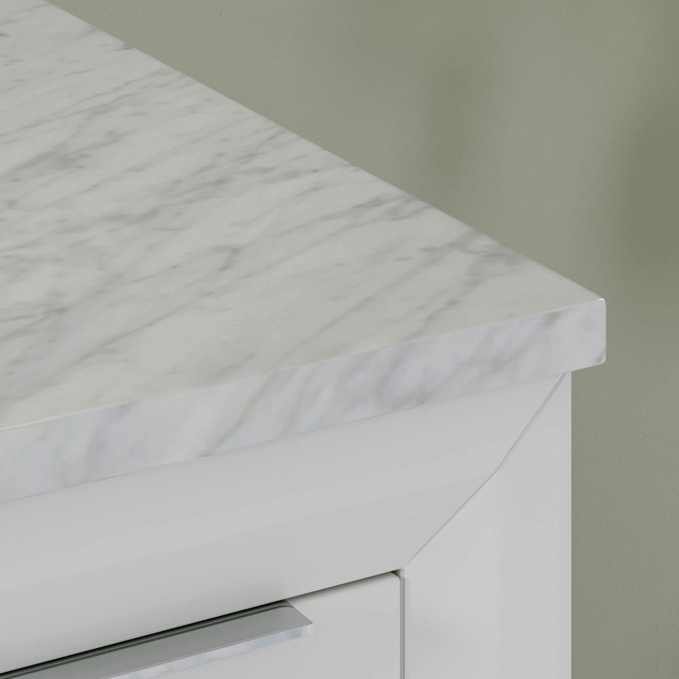 The Ezra Bathroom Vanity, Pure White, 36", Single Sink, Freestanding