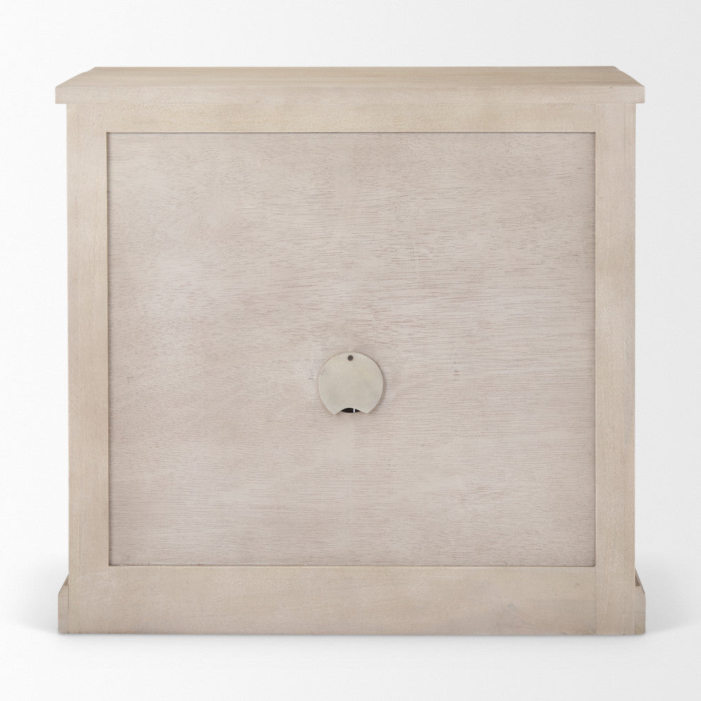 Braxton Beige Solid Wood With Black Accents Accent Cabinet