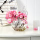 10" Cherry Blossom Artificial Arrangement, Glass Vase
