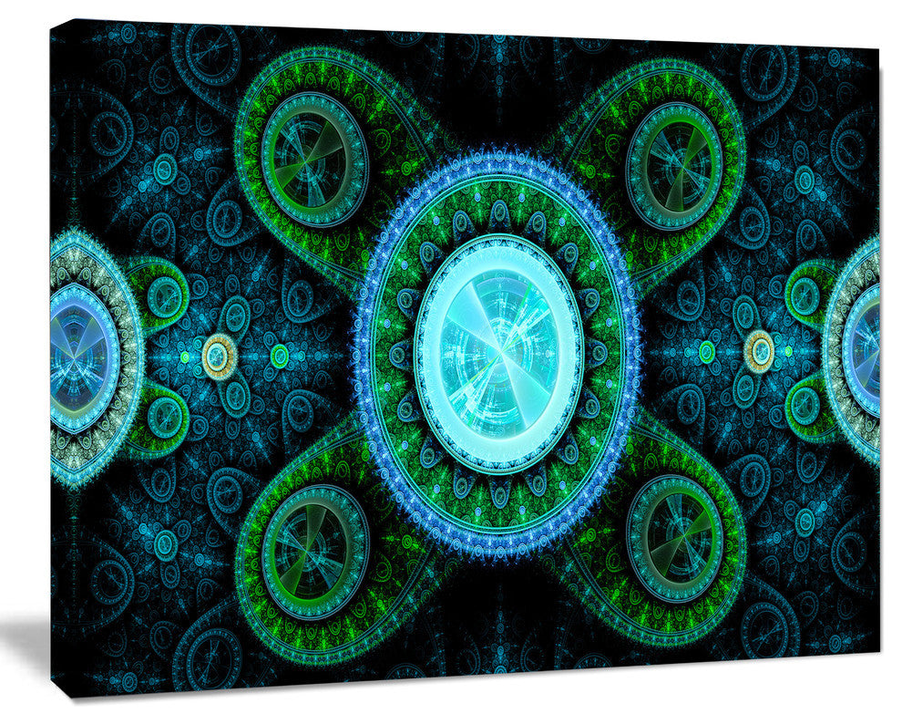 Bright Blue Psychedelic Relaxing Art, Abstract Canvas Art Print, 40x30
