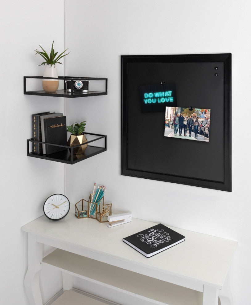 Bosc Framed Magnetic Chalkboard, Black 31.5x31.5