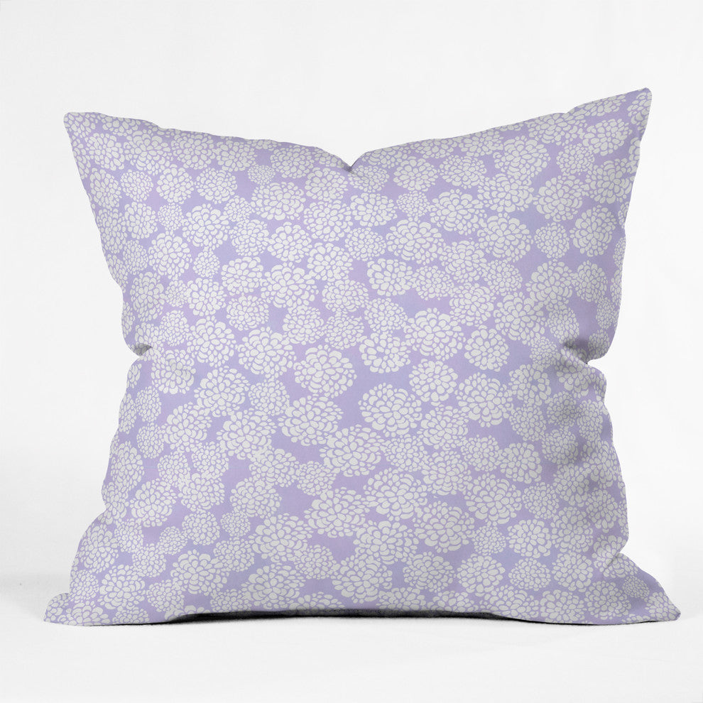 Joy Laforme Dahlias In Periwinkle Outdoor Throw Pillow