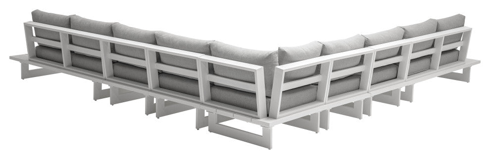 Maldives Grey Water Resistant Fabric Outdoor Patio Modular Sectional