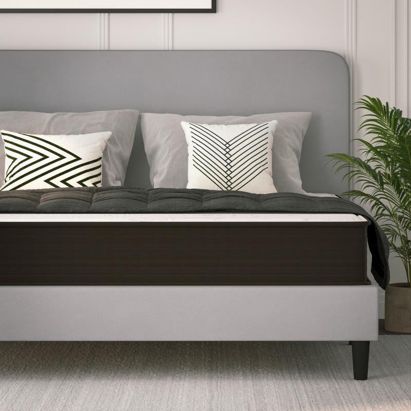 Dream 10 Inch Hybrid Mattress in a Box, White/Black, King