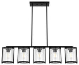 Astwood Matte Black With Clear Glass 5 Light Chandelier Ceiling