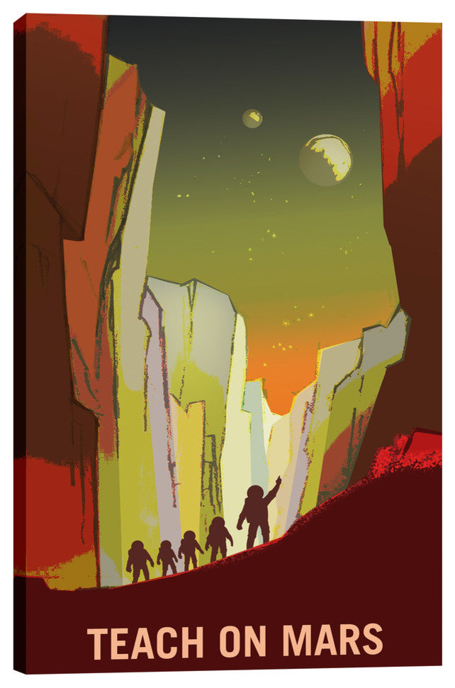 Epic Graffiti "Mars Explorer Series: Teach on Mars" Space Giclee Canvas, 40"x60"