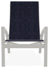 Kendall Sling Stackable Outdoor Lounge Chair, Moments Navy/Snow