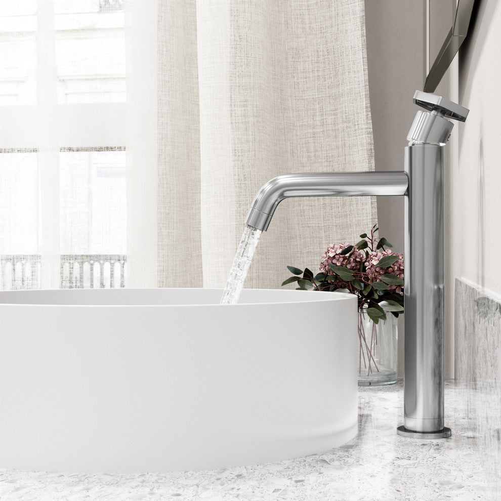 VIGO Ruxton 12" H Single Handle Single Hole Bathroom Vessel Faucet, Chrome