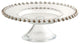 Elegance 8" Beaded Footed Cake Stand, Silver