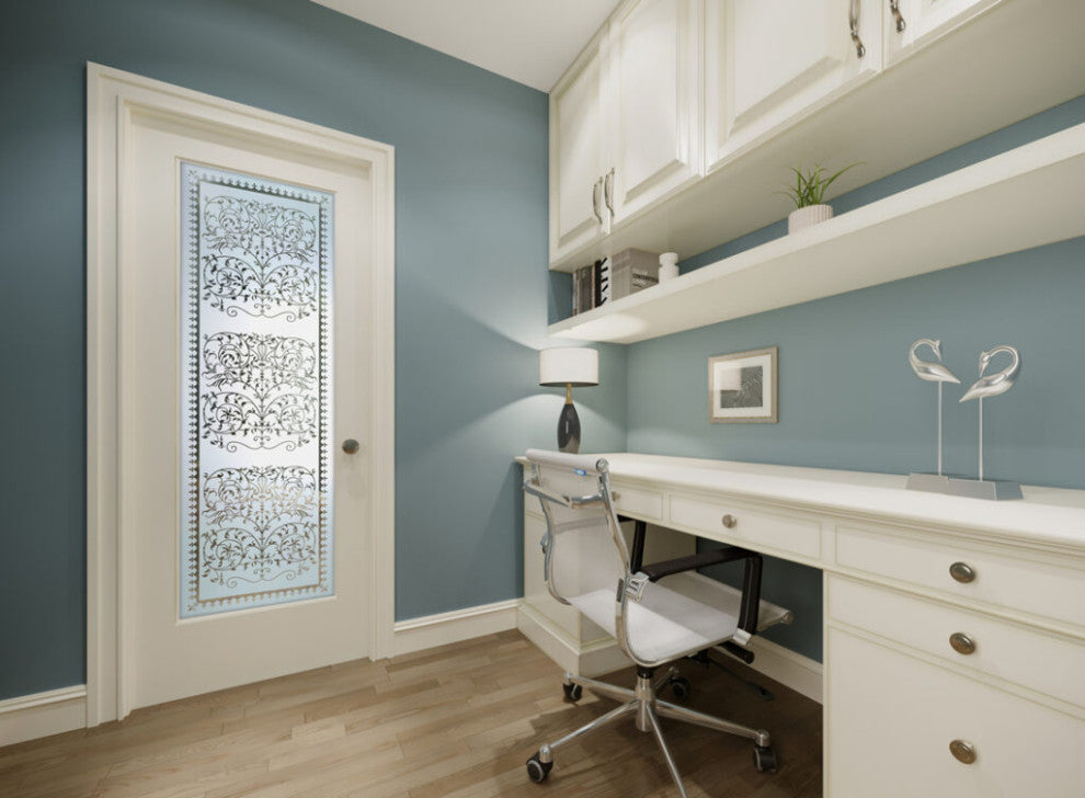 Pantry Door - Victorian Lace - Primed - 24" x 96" - Book/Slab Door