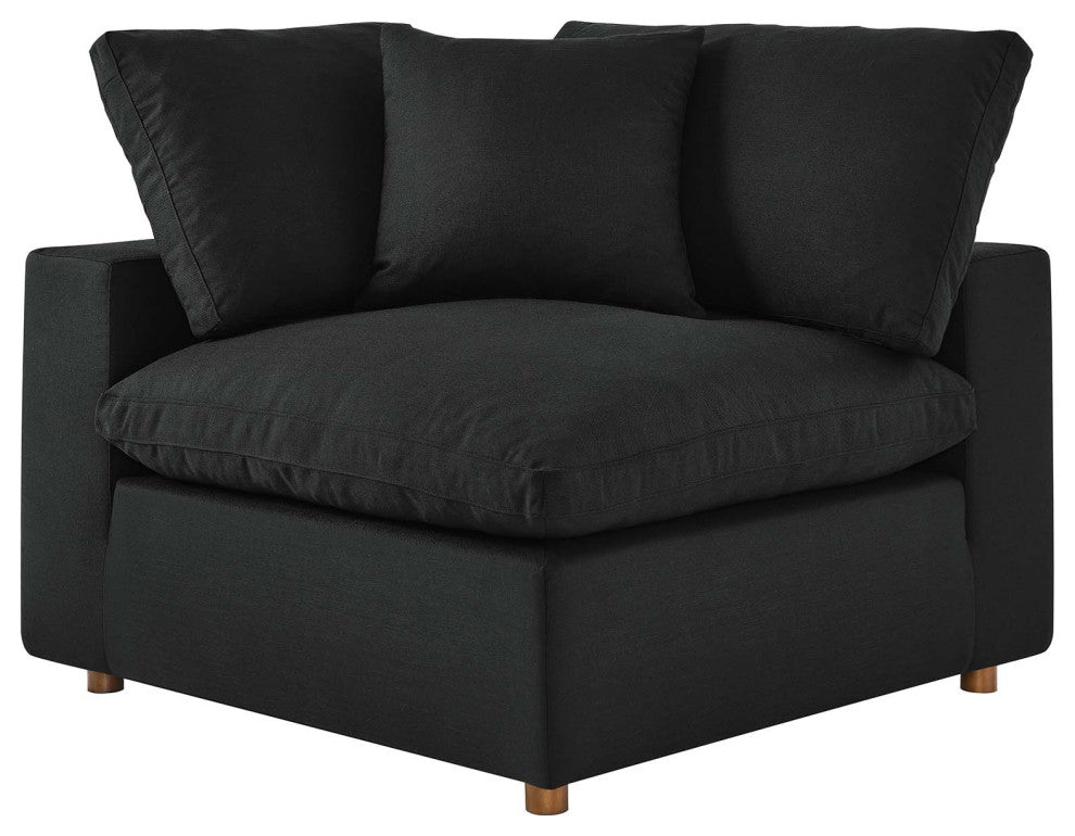 Modular Sectional Deep Sofa Set, Black, Fabric, Modern, Lounge Cafe Hospitality