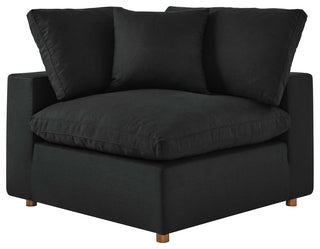Modular Sectional Deep Sofa Set, Black, Fabric, Modern, Lounge Cafe Hospitality