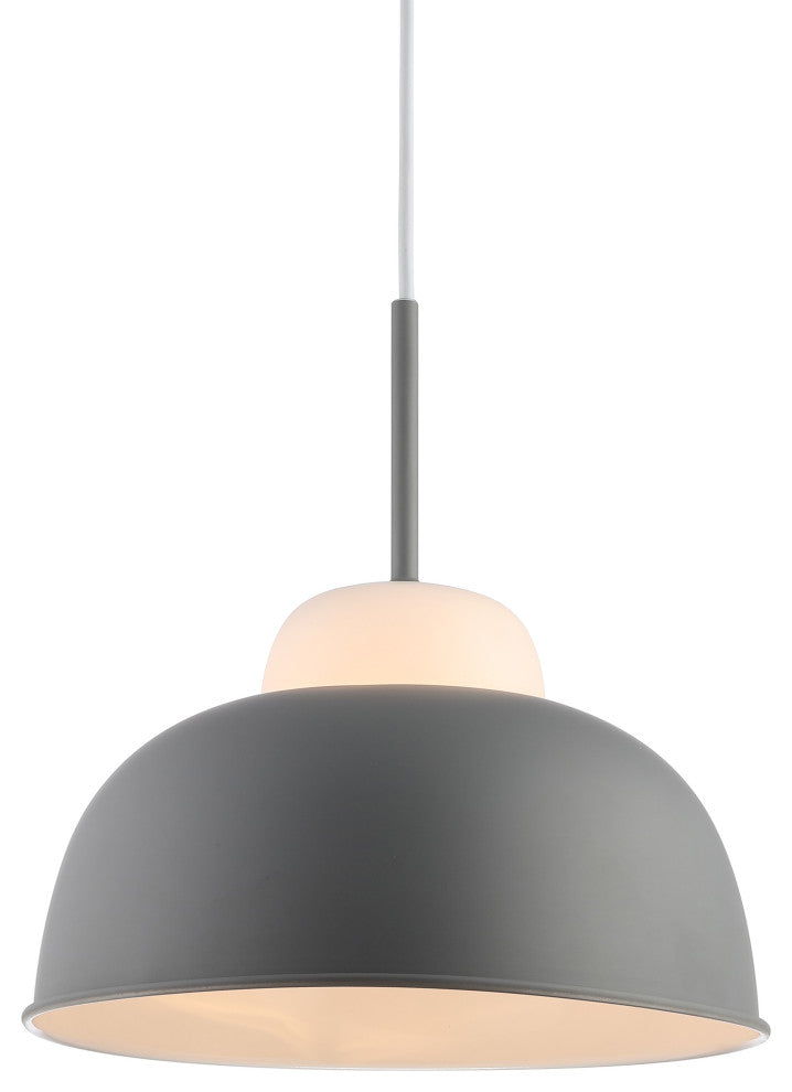 Simon 12" Adjustable Metal and Glass Led Pendant, Gray
