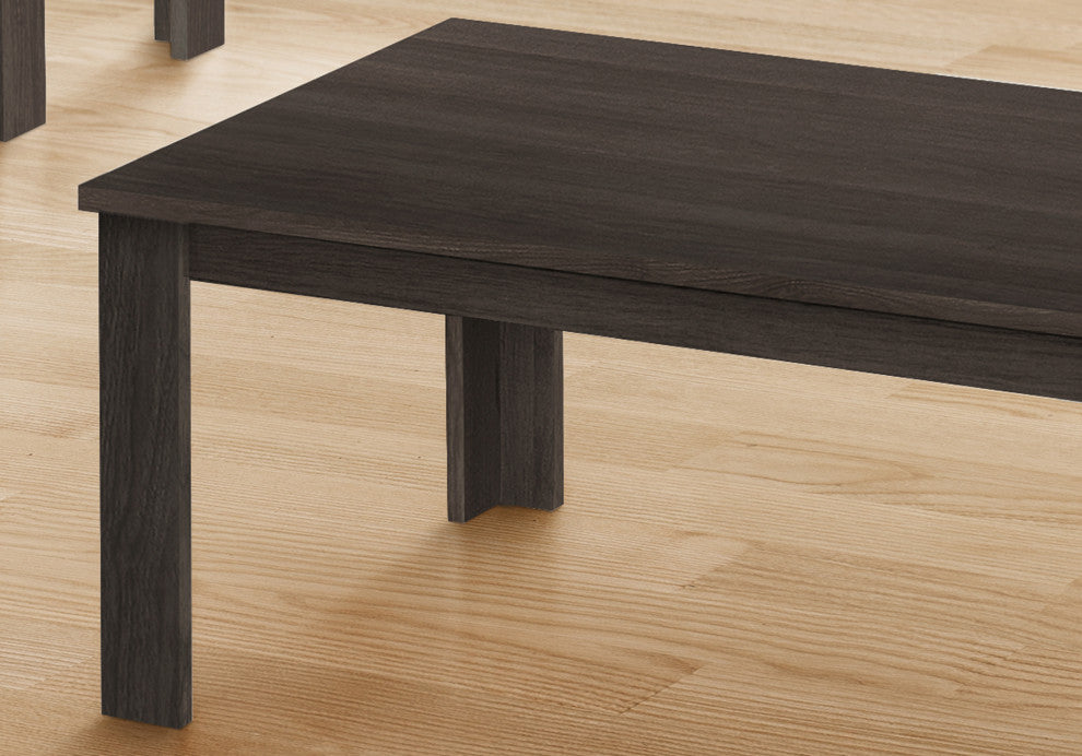 Table Set 3pcs Set Coffee End Side Accent Living Room Laminate Brown