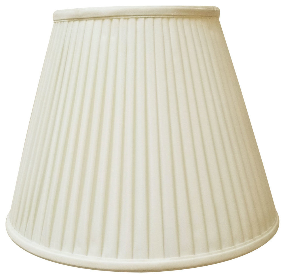 Deep Empire Side Pleat Basic Lampshade, Eggshell, 10"x20"x15"