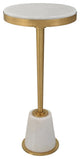 Uttermost Edifice Marble Drink Table 25177, White