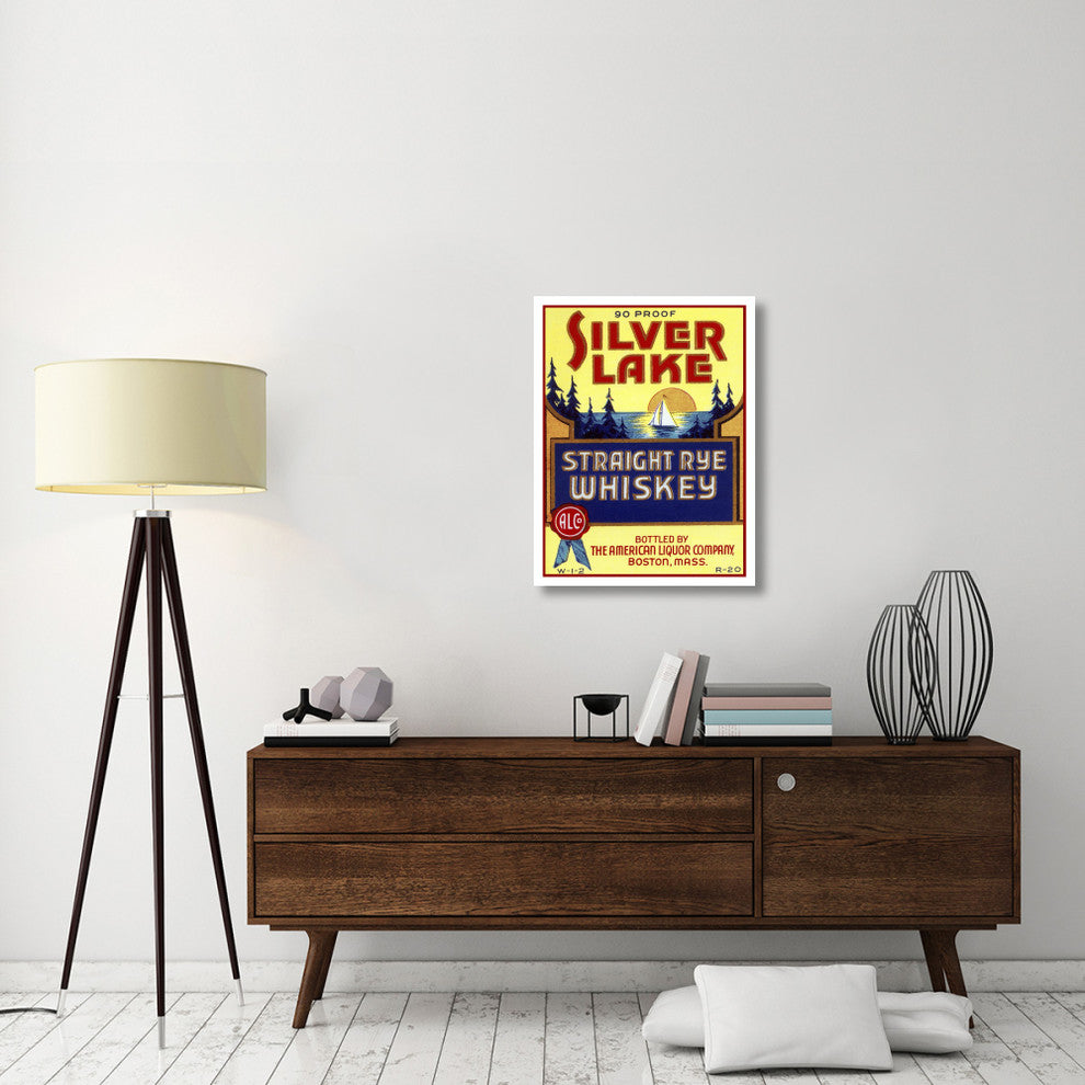 "Silver Lake Straight Rye Whiskey" Print by Vintage Booze Labels, 25"x32"