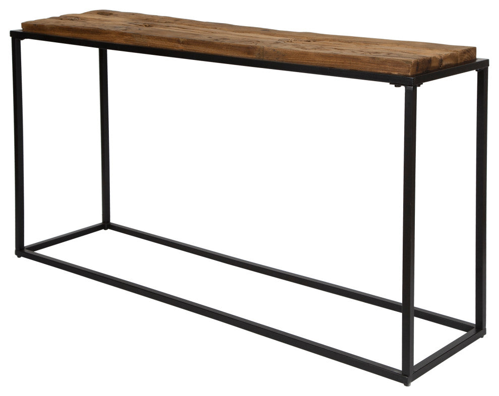 Uttermost Holston 54 x 30" Satin Black Iron Frame Console Table